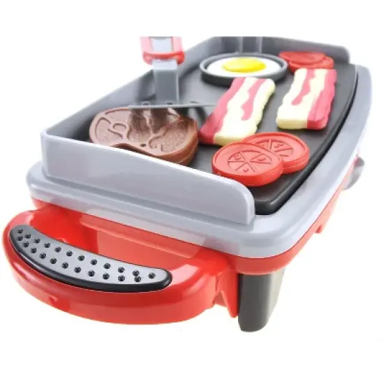 Link Worldwide Little Chef Breakfast Griddle Electric Kitchen Grill Pretend Food Playset - Red/Gray image {5}