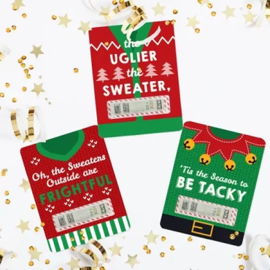 Big Dot of Happiness Ugly Sweater - DIY Assorted Holiday and Christmas Party Cash Holder Gift - Funny Money Cards - Set of 6 image {7}