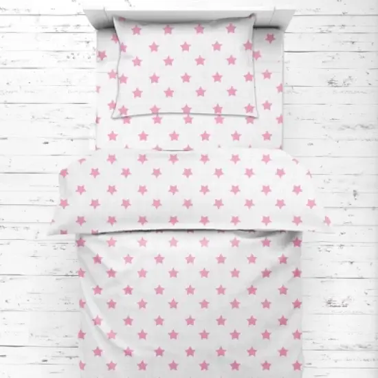 Bacati - Stars Pink Ikat Muslin 4 pc Toddler Bedding Set.. image {4}