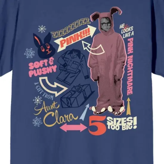 A Christmas Story Pink Nightmare Women's Navy T-shirt image {1}