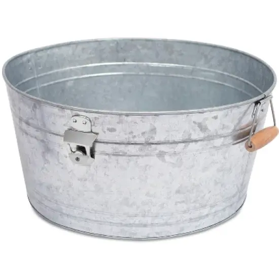 BirdRock Home 19Gal Galvanized Beverage Tub with Stand - Indoor & Outdoor - Silver image {4}