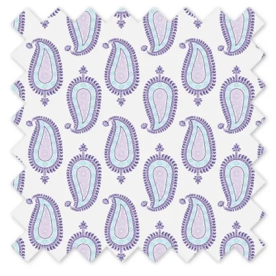 Bacati - Isabella Paisley Aqua/Lilac/Purple Paisley Crib/Toddler Bed Skirt image {1}