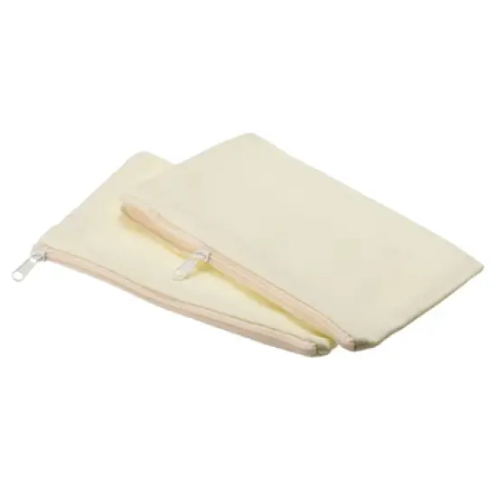 Unique Bargains Canvas Blank Zip DIY Home Travel Storage File Bag 4 Pcs image {3}