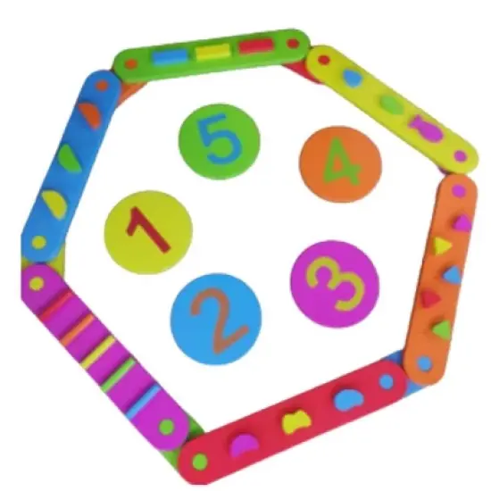 Bintiva Solid Wood Obstacle Course Set &ndash; Interactive Motor Skills Play System with Color and Number Bases image {8}