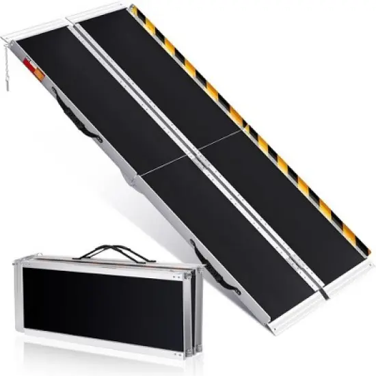 2-8Ft Non-Slip Folding Wheelchair Ramp, Portable Threshold Ramp for Home Use, Scooter Access for Car, Doorways, Curbs, and Stairs(Using height 2-24") image {8}