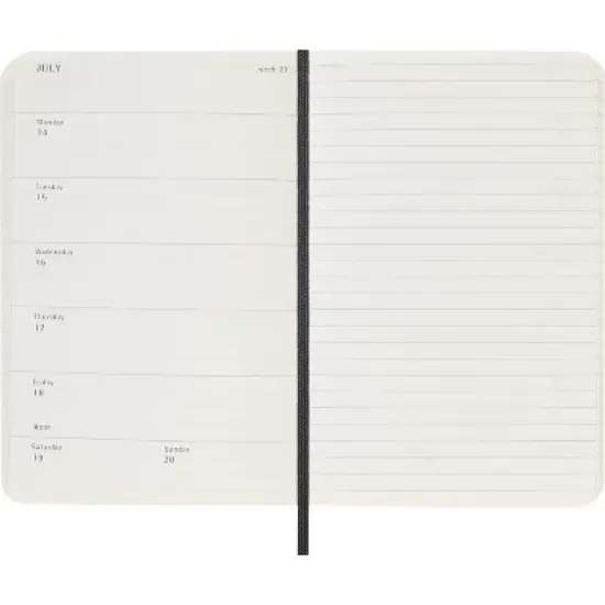 Moleskine 2025 Weekly/Monthly Planner 3.5"x5.5" Pocket Softcover Black: Acid-Free Paper, Elastic Closure, Ribbon Marker image {3}