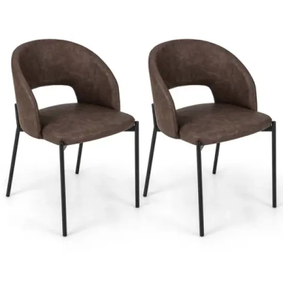 Costway Dining Chair Set of 2/4 with High-density Sponge Cushion Sturdy X-shaped Frame image {8}