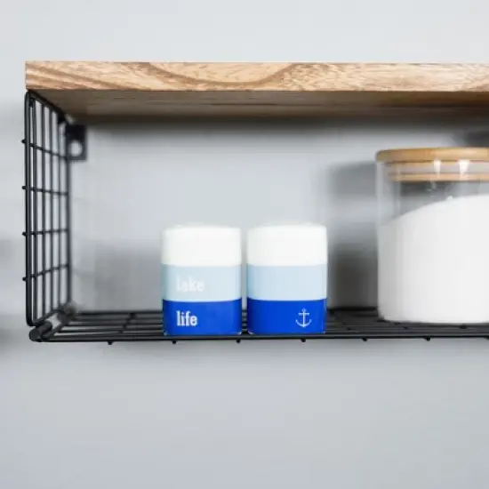 Pavilion Gift Company - Lake Life - 3 oz Salt & Pepper Ceramic Stoneware Shaker Set Cottage Waterfront image {1}