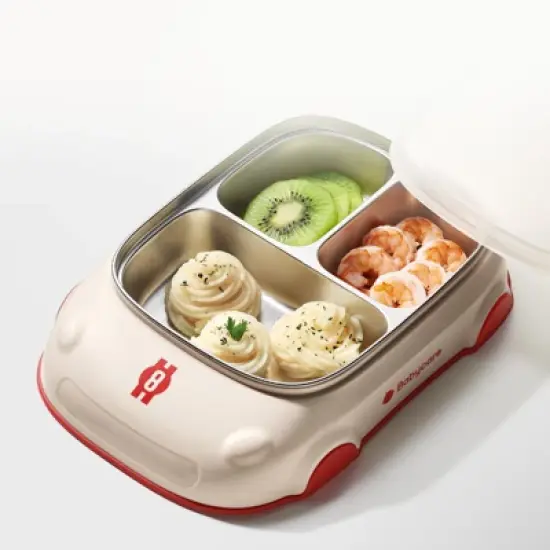 Bc Babycare Baby Lunch Box Car Shaped Bento Box,316L Stainless Steel,Dishwasher Safe image {2}