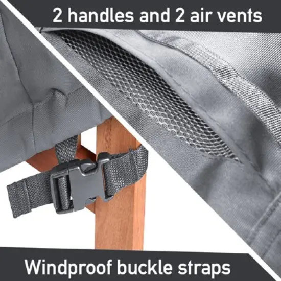 AKEfit Heavy Duty Outdoor Gray Furniture Cover Waterproof for Patio Round Table Chairs Set image {4}