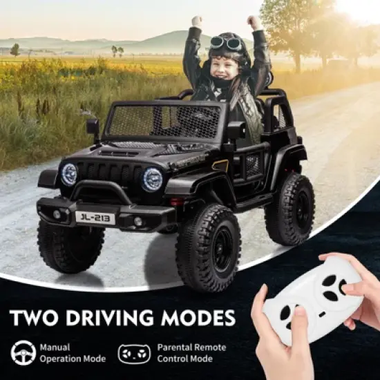 24V 7AH Ride on Truck Car for Kids 2 Seater Toddles Battery Powered Cars 2WD/4WD Switchable Electric Vehicles with Remote Control image {5}