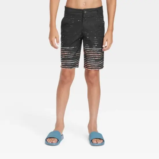Boys' Striped Hybrid Swim Shorts - art class&trade; Black image {3}