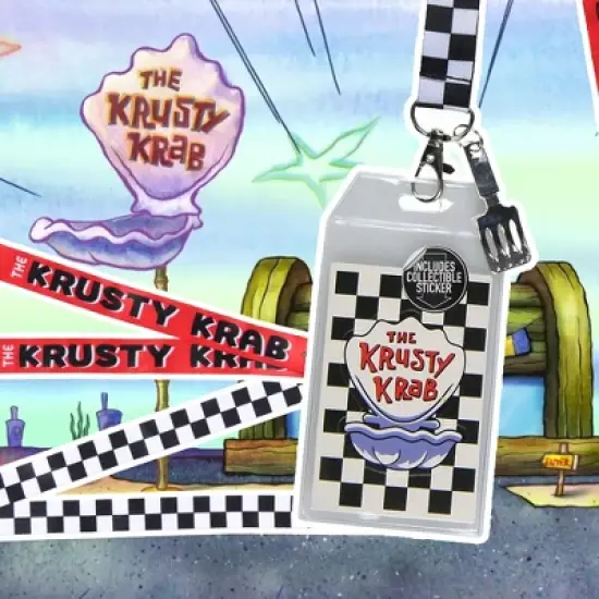 SpongeBob SquarePants The Krusty Krab ID Badge Holder Lanyard With Sticker image {5}