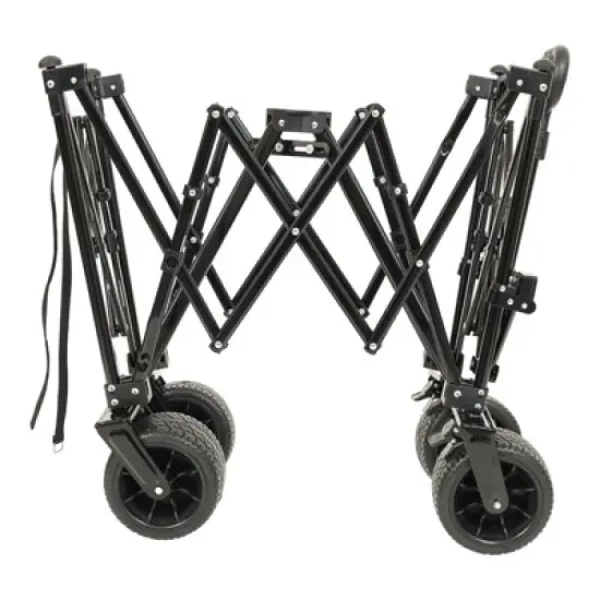 FATMOON Heavy-Duty All-Terrain Folding Utility Wagon Cart with 480lbs Capacity,Large Beach Wheels & Adjustable Handle for Camping,Beach,Outdoor image {7}