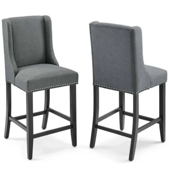 Set of 2 Baron Counter Height Barstool Upholstered Fabric - Modway image {8}