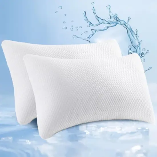 Twolike 2-Pack Shredded Memory Foam Adjustable Bed Pillows with Washable Removable Cover, Perfect for All Sleepers image {2}