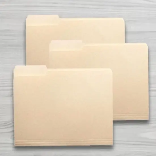 School Smart Manila File Folders, Legal Size, 1/5 Cut Tabs, Pack of 100 image {3}