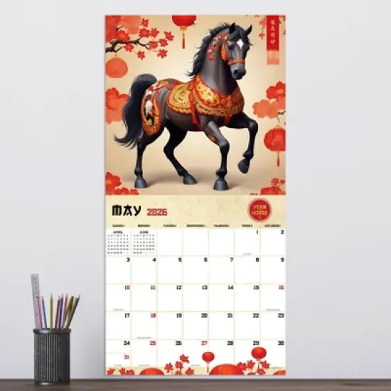 TF Publishing 13.5"x14.5" 2026 Year of the Horse Wall Calendar image {2}