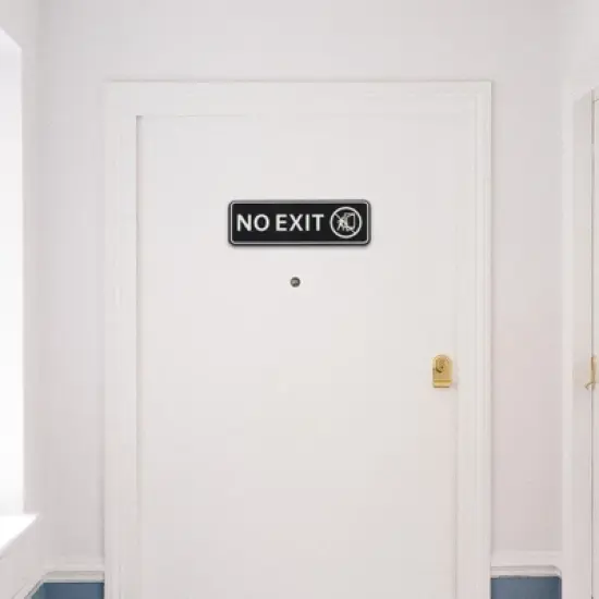 Unique Bargains Acrylic Self-Adhesive Decor Home Business No EXIT Sign image {5}