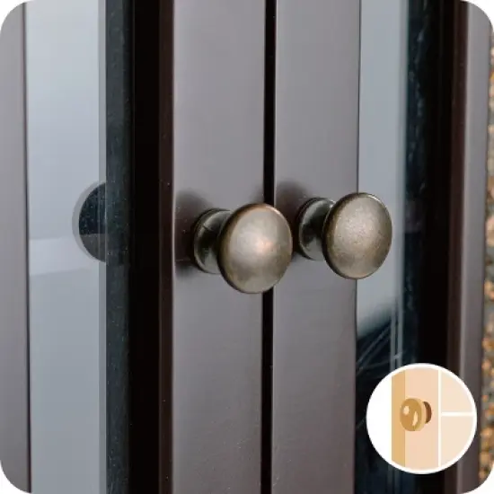 Teamson Home Windsor Removable Wooden Wall Cabinet with Glass Mosaic Doors, Dark Espresso image {10}