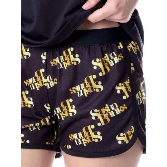 WWE Womens' Wrestling Sasha Banks Legit Boss Pajama Set Short Tank Top Black image {2}