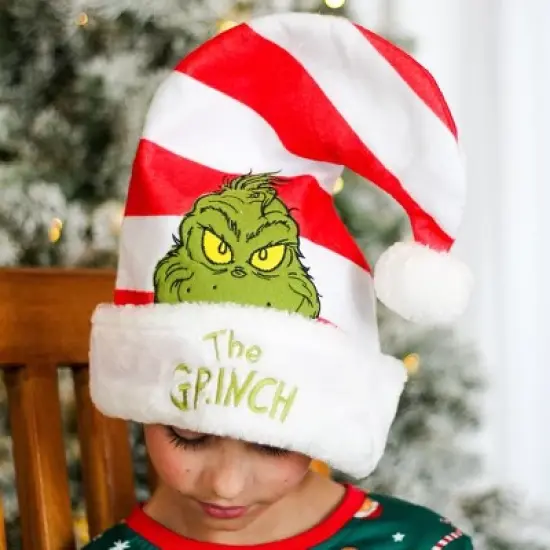Dr Seuss How the Grinch Stole 16" Christmas Santa Hat image {2}