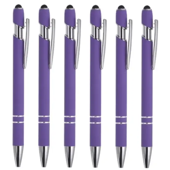 Unique Bargains Metal Black Ink Medium Point Touch Screens Ballpoint Pen Style 1 6 Pcs image {14}