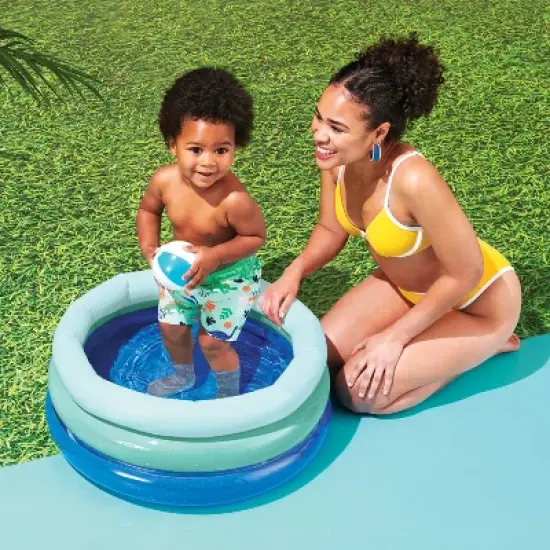 5.91'' x 1.97'' x 7.87'' Mini 3 Ring Pool 43 gal Oval Kiddie Pool - Sun Squad&trade; image {1}