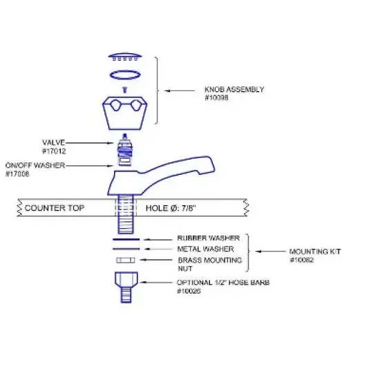 Scandvik Inc Heavy-Duty Brass Basin Tap - Chrome Plated Boat Equipment Model 10050P. image {4}