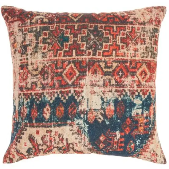  Persian Print Square Throw Pillow Red - Nicole Curtis image {6}