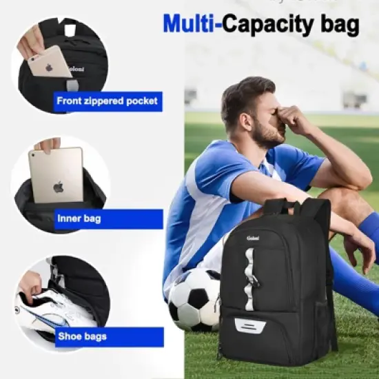 Youth Soccer Bag,Basketball Bag with Ball Compartment & Shoe Compartment,Backpack image {3}