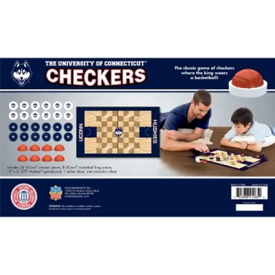 MasterPieces Officially licensed NCAA UCONN Huskies Checkers Board Game for Families and Kids ages 6 and Up image {3}
