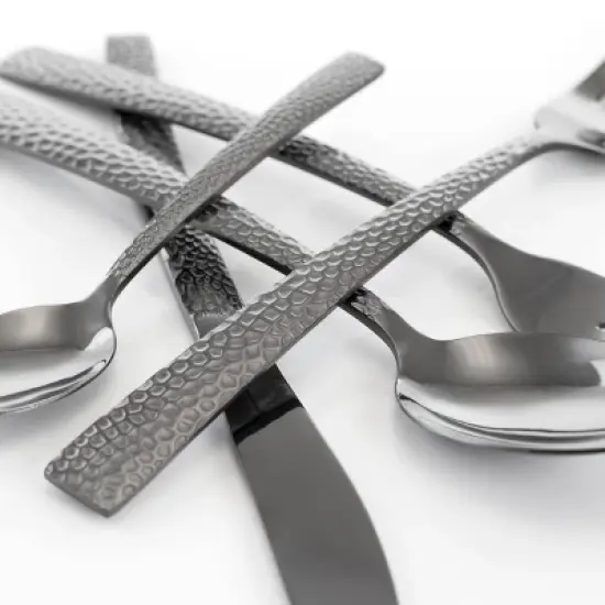 20pc Stainless Steel Baily Silverware Set Black - MegaChef: Flatware Set, Service for 4, Dishwasher-Safe image {3}