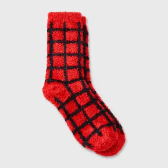 Women's Windowpane Plaid Cozy Crew Socks - Auden&trade; 4-10 image {7}