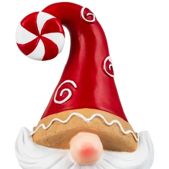 Northlight Gnome Holding Gingerbread Snowflake Cookie Christmas Decoration - 11.5" - Red image {4}