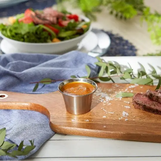 RSVP International Kitchen Prep Bowl Collection Stainless Steel, Sauce Cups, Set of 24, Silver image {2}