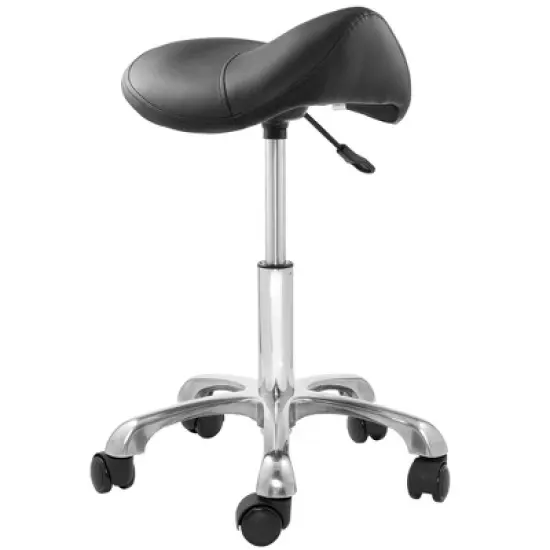 Saloniture Ergonomic Saddle Stool - Adjustable Hydraulic Seat, Rolling Salon Chair with Swivel Wheels image {7}