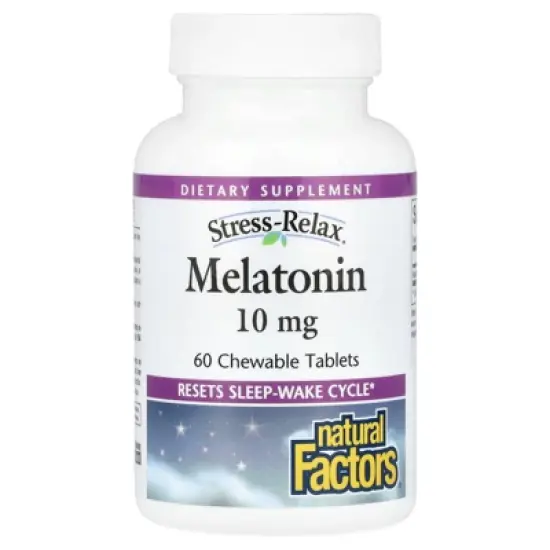 Natural Factors Stress-Relax, Melatonin, 10 mg, 60 Chewable Tablets image {3}