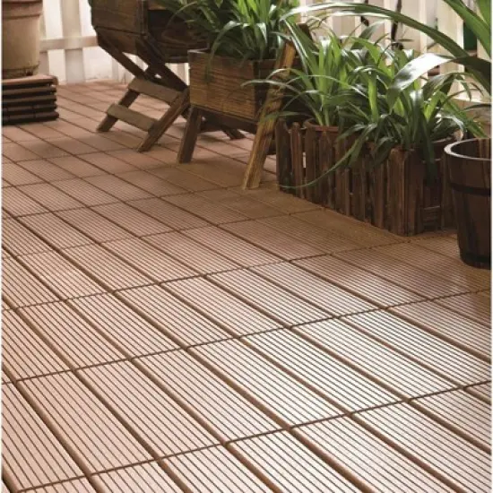 Courtyard Casual WPC Brown Decking Tile, 9 pc Set image {1}