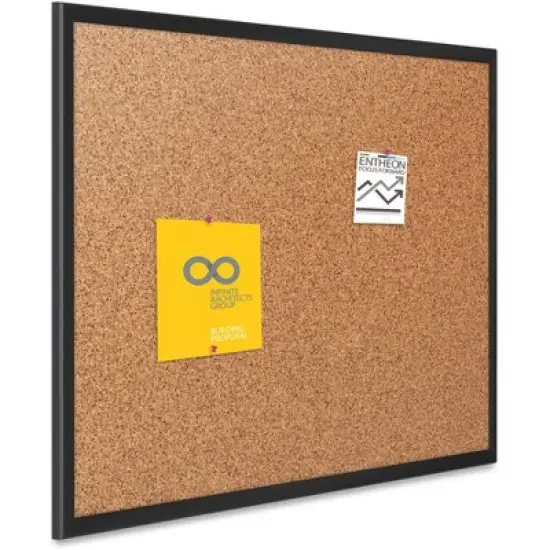 Quartet - Classic Series Bulletin Board - Natural Cork Surface - Aluminum Frame - Black image {3}