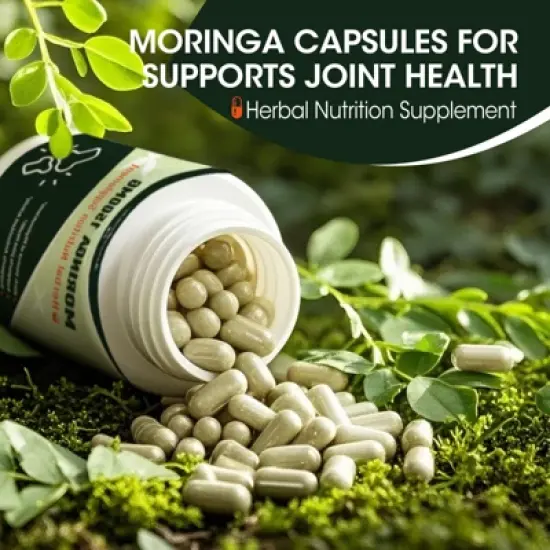 GreenPeople Pure Moringa 1500mg Capsules Supplement Supports Energy, Skin Health, Gut Health - 180pcs image {6}
