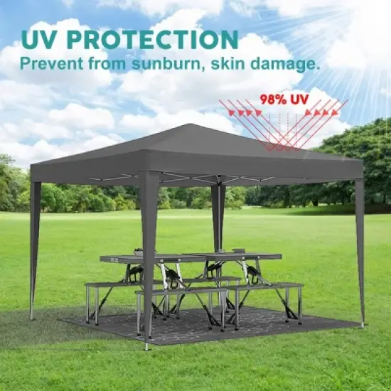10&times;10 FT Gazebo, Portable Folding Canopy with Removable Sidewalls, UV-Resistant Gazebo, Gazebo with Weight Bag and Carry Bag-Coolbibila image {8}
