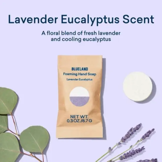 Blueland Hand Soap Starter Set - Slate Reusable Bottle and Lavender Scent Table - 2ct/0.3oz image {4}