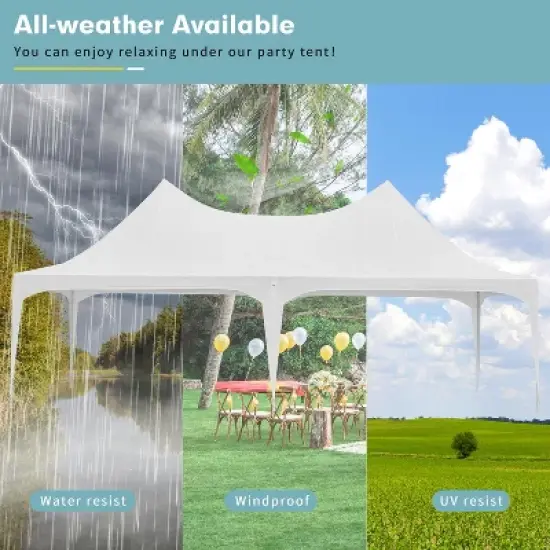 EROMMY  13x26 ft Blue/White Event Outdoor Canopies, Waterproof image {3}