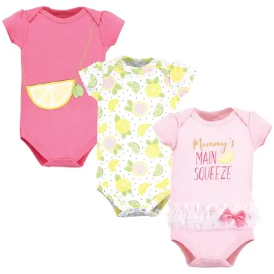 Little Treasure Baby Girl Cotton Bodysuits 3pk, Main Squeeze image {4}