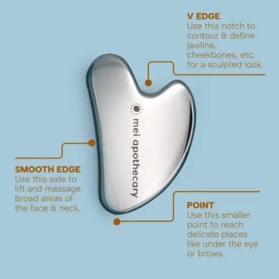 Mei Apothecary Stainless Steel Glow Skincare Gua Sha Tool image {6}