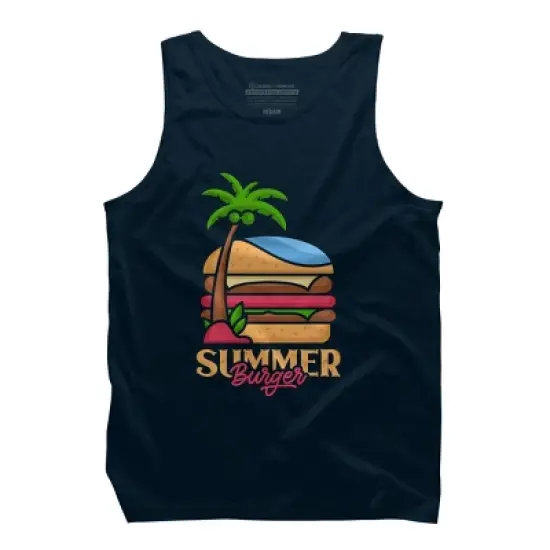 Men's Design By Humans Summer Burger By VEKTORKITA Tank Top image {3}