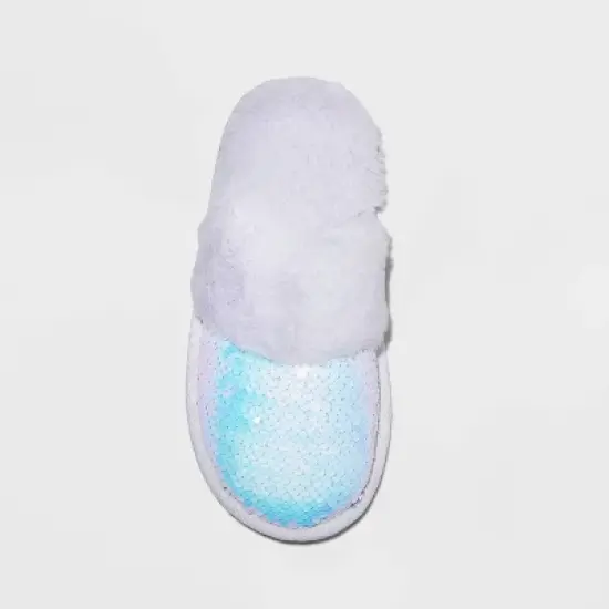 Girls' Zoie Flip Sequin Scuff Slippers - art class&trade; Blue image {2}