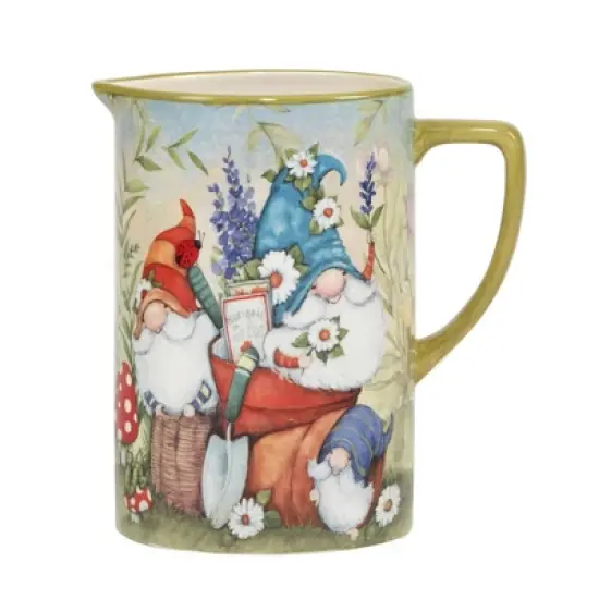 Garden Gnomes Pitcher - Certified International image {3}