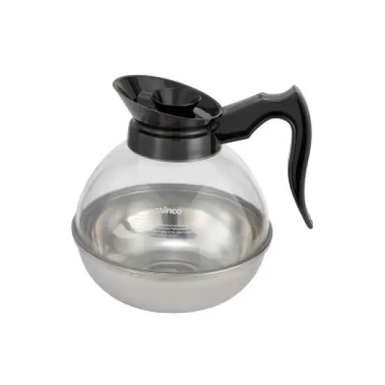 Winco Coffee Decanter Plastic Top with Stainless Steel Bottom, 64 oz image {3}